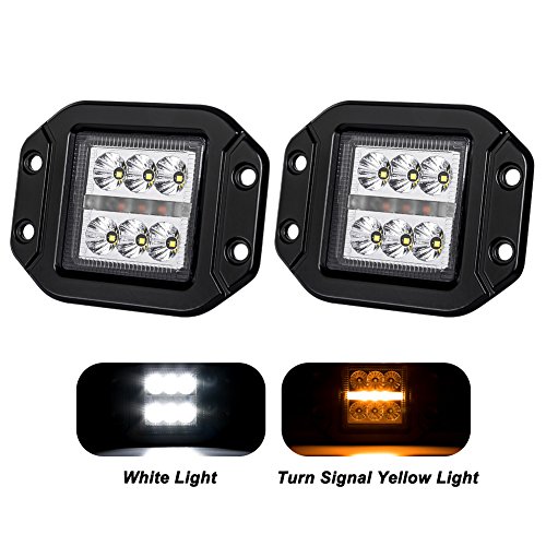 Liteway 2x 4Inch 36W CREE Flood LED Work Light Flush Mount Driving Light Cube Pod Lamp Side Marker Turn Signal Light DRL 4WD Offroad Truck SUV UTE 5″, 2 Years Warranty