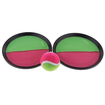 Baoblaze Kinder Klettball Spiel 2 Stück Schläger mit 1 Stück Ball