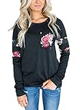 Dearlovers Womens Crew Neck Long Sleeve Amazon Fall Sweatshirt Blouses Tops Large Size Black