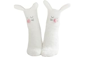 Sheliky Slipper Socks Fuzzy Socks Fleece Crew Socks Soft Warm Animal Winter Socks for Women Girls