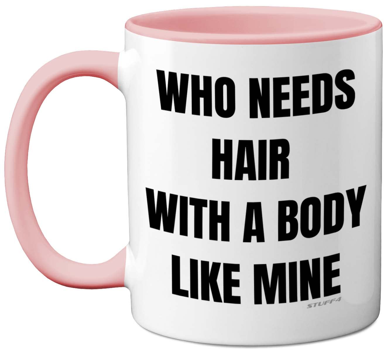 Stuff4 Bald Mug - Funny Birthday Gift for Him, Novelty 11oz Pink Ceramic Dishwasher Safe Mug, Baldi for Men, Dad, Christmas, Father's Day
