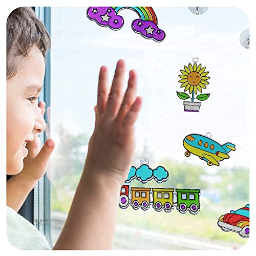 Dan&Darci Window Art for Kids Sun Catchers Painting Kit Suncatcher