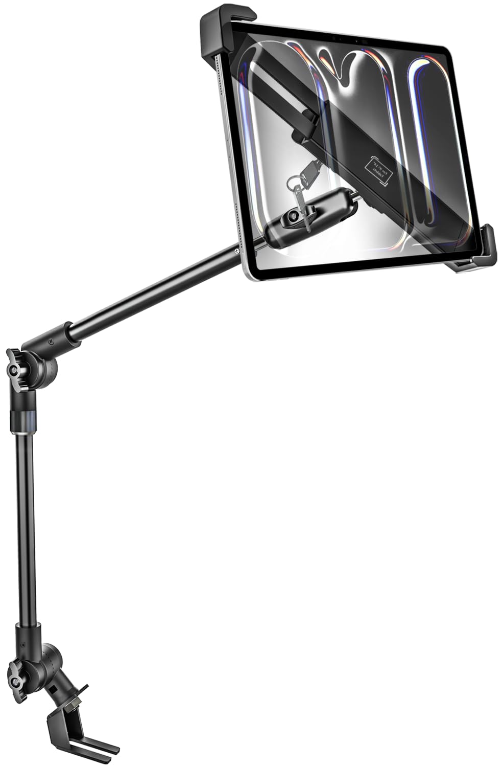 Photo 1 of woleyi Anti-Theft Locking Car or Truck Seat Rail Tablet Mount, Heavy Duty Car Floor Tablet Security Holder with 360° Rotation Foldable Arm for iPad Pro 13 Air, Galaxy Tab, Fire, Surface, 9-14" Devices