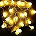 B-right Led Globe String Lights Indoor 50 LEDs Globe Fairy String Lights Battery Operated, Decorative Ball String Lights for Bedroom/Dorm Room（Warm White）