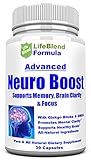Advanced Brain Function Support for Memory, Focus & Clarity - Mental Performance Nootropic - Physician-Formulated To Provide Blend Of DMAE, Ginkgo Biloba, Bacopa Monnier, L-Glutamine & St. John's Wort