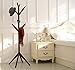 Neasyth Solid Wood Coat Rack Simple Entryway Standing Hall Tree, Standard, Coffe-Color