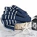 Bedford Home Home 100% Cotton Rice Weave 6 Pc Towel Set-Navy