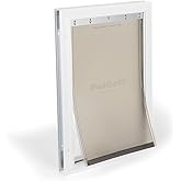 PetSafe Freedom Aluminum Pet Door For Dogs And Cats, White, Tinted Vinyl Flap, Small