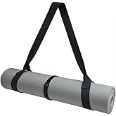 Cidkoth Adjustable Yoga Mat Strap Carrier, Thick Wide Yoga Mat Holder with Hook-and-loop fastener for yoga enthusiast, Travel Gym, Black Non-Slip Yoga Straps for Carrying Mats