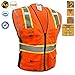 KwikSafety EXTENDED SIZING | BIG KAHUNA Class 2 Safety Vest | 360° High Visibility Reflectivity ANSI Compliant Work Wear | Hi Vis 8 Pocket Breathable Mesh Men & Women | Orange 4XL/5XL