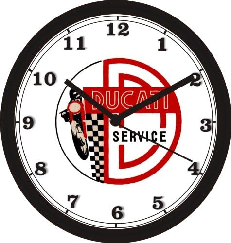 DUCATI MOTORCYCLE SERVICE LOGO WALL CLOCK-Free USA Ship