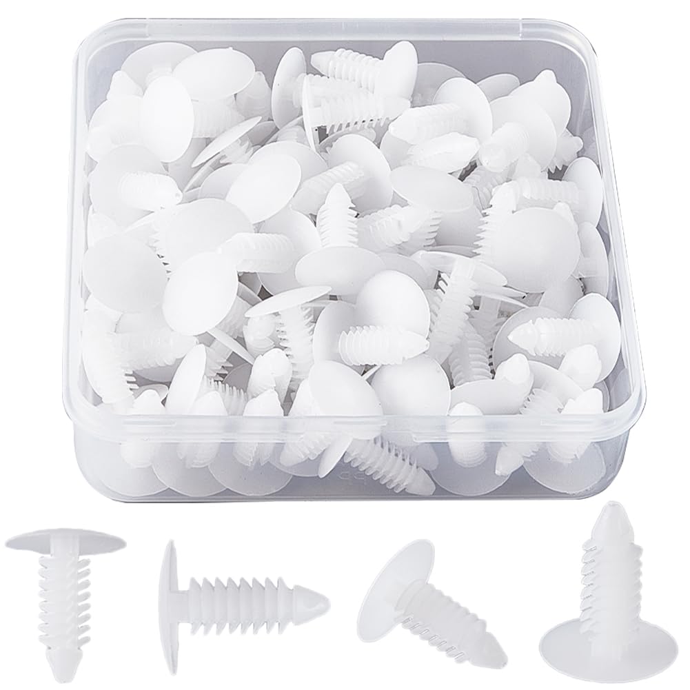 GORGECRAFT 1 Box 100Pcs Patio Strapping Rivets Fasteners 4/5" Length White Medium Multi Gauge for Patio Lounge Chair Outdoor Furniture Replacement Parts Repair Webbing Lawn Lounge with 1/4" Holes