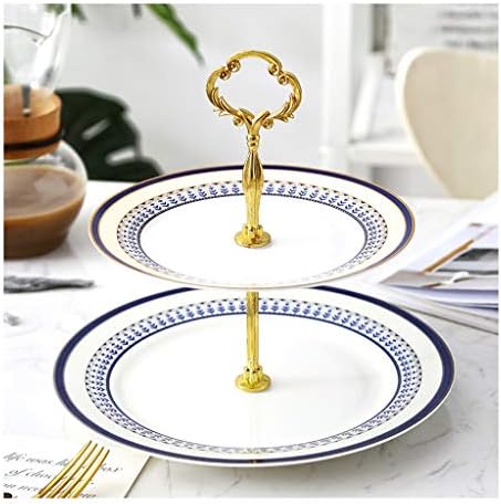 セラミックフルーツプレート北欧シンプルダブルフルーツボウルクリエイティブアフタヌーンティーケーキスナックプレート現代のリビングルームドライフルーツプレート Color 流行のアイテム B