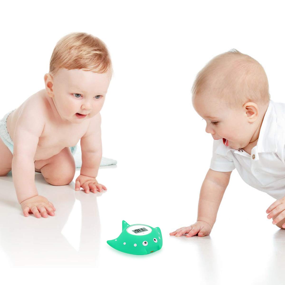 Baby Bath and Room Thermometer - Famidoc FDTH-V0-22 New Upgraded Sensor Technology for Baby Health Bath Tub Thermometer Floating Toy (Blue)