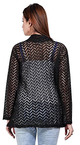bfly women's netted shrugs (black)