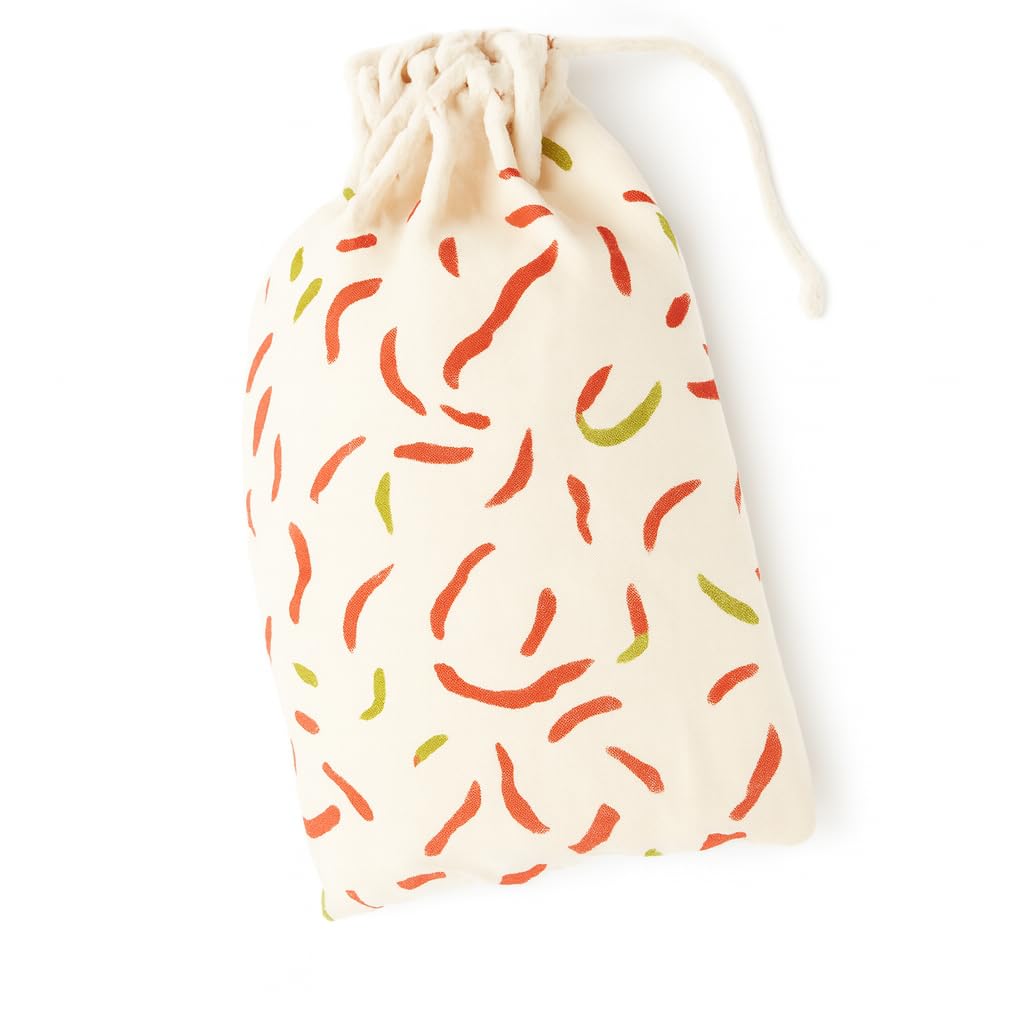 SACASAC ® Bread Bag Long Conservation- Pattern peppers - 2 thicknesses including 1 micro-breathable. 42 X 5 X 35 cm. French creation