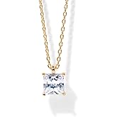 PAVOI 14K Gold Plated Cubic Zirconia Diamond Pendant Necklace for Women | Adjustable Slider