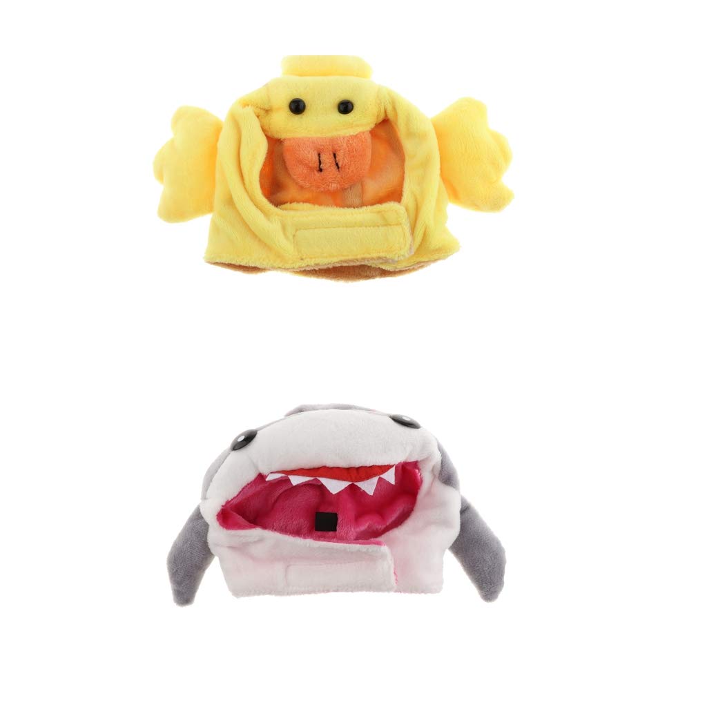 Flameer 2 Pcs Pet Dog Cat Costume Hat Cap Reindeer Duck Ballonfish Shark Cosplay