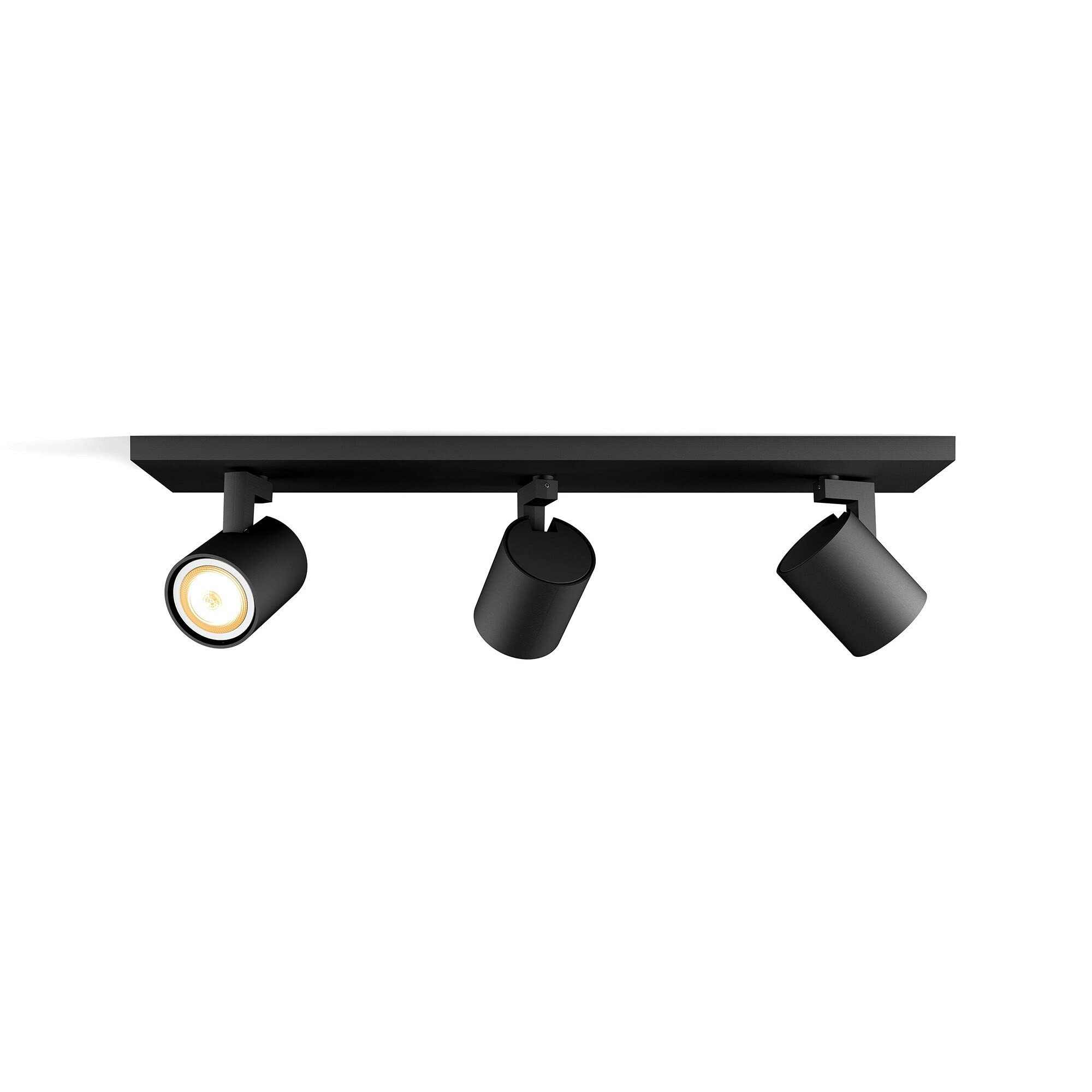 Philips Hue Runner White Ambiance Smart Ceiling Bar Light, 3X Spotlights [GU10 Spot], Black with Bluetooth and Dimmer Switch. Works with Alexa, Google Assistant and Apple HomeKit