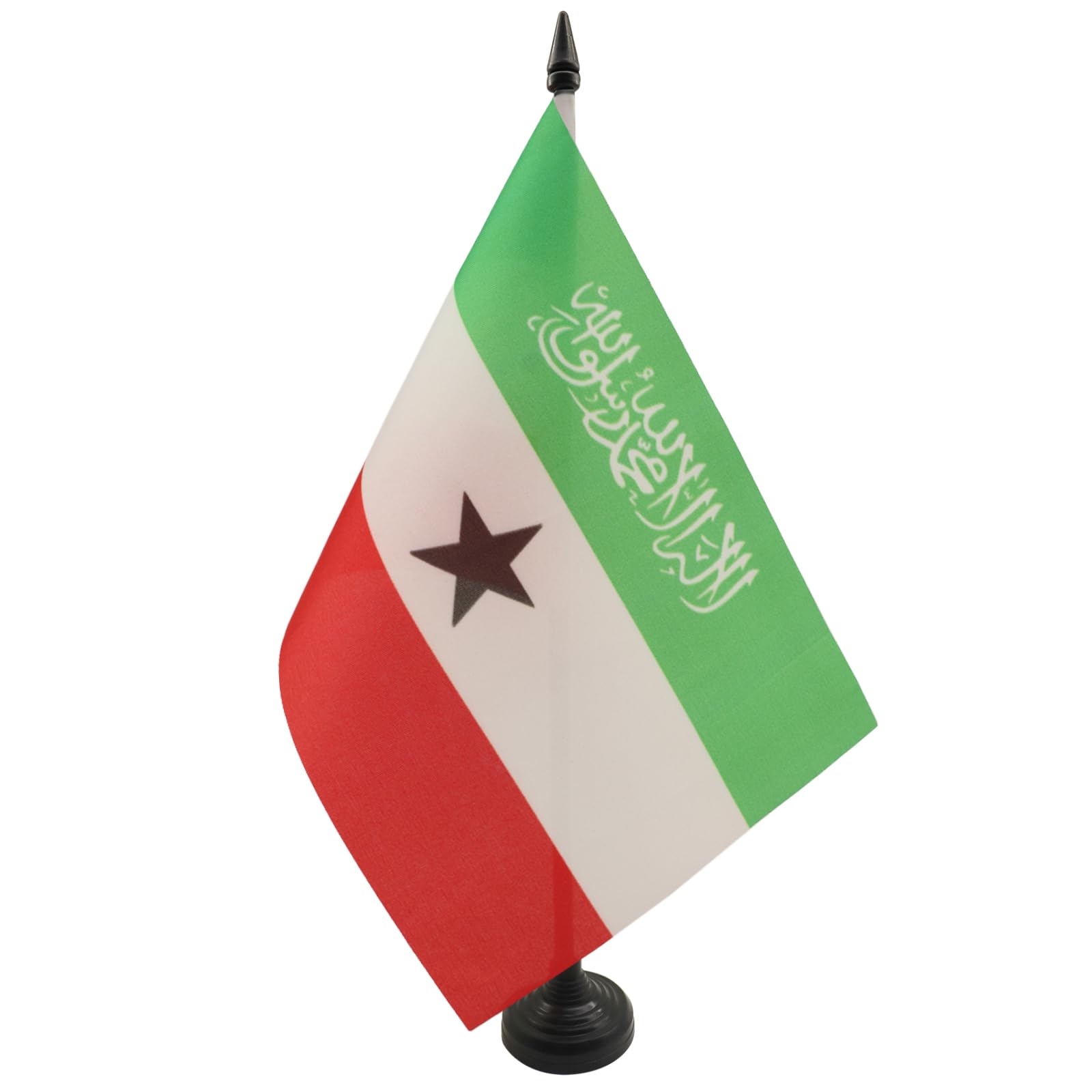 AZ FLAG Somaliland Table Flag 5'' x 8'' - Somaliland Office Decoration 100% Polyester 21 x 14 cm - Mini Desk Flag with Pole and Black Plastic Base