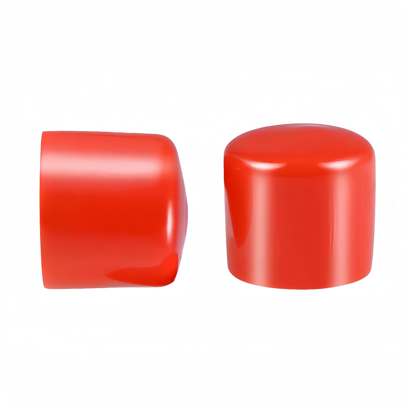 Boxonly Screw Thread Protectors PVC Rubber Round Tube Bolt Cap Plastic End Cap Cover Inner Dia.32mm Red 10Pcs