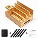 Bamboo Charging Station & Multi Device Organizer, Large Capacity Desktop Cord Organizer Dock Compatible with Smartphones iPhone iPad and Tablets-Durable and Eco-Friendly (Nature Bamboo)