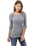 PattyBoutik Women's Marled Raglan Hoodie Sweater