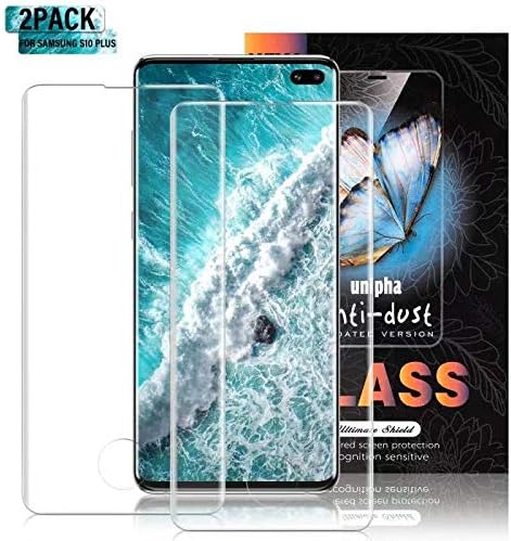 [2-Pack] Galaxy S10 Plus Screen Protector Tempered Glass,[Anti-Fingerprint][No-Bubble][Scratch-Resistant] Glass Screen Protector for Samsung Galaxy S10 Plus