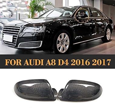 Amazon Com Carbon Fiber Replace Side Rear Back View Mirror Covers For Audi A8 D4 13 17 Without Side Assist Automotive