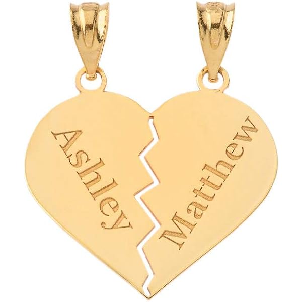 Personalized 10k Yellow Gold ‘I Love You’ Heart Pendant – Engraved With Name & Date, Custom Necklace - View #5