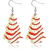 Christmas Tree Cake Earrings For Women Drop Dangling Funky Holiday Earrings Jewelry