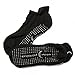 Crescent Moon ExerSocks (3-pack) Non-Slip Grip Socks (Black, Extra Large)