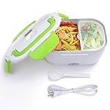 Yescom 1.5L Portable Electric Heating Lunch Box Food Storage Warmer w/Stain Steel & PP Removable Container Green