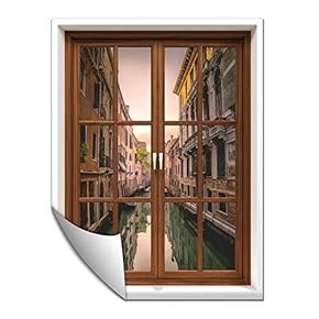 Wall Paper Small Wall Mural Beautiful Scenery Out of The Window Wall Art Removable Wall Decoration for Bedroom Living Room - 24x32 inches