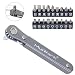 MulWark 20pc 1/4 Ultra Low Profile Mini Ratchet Wrench Close Quarters Screwdriver Set with High Torque - Right Angle EDC Tool with 90 Degree Mini Offset Reversible Drive Handle & Multi Hex Bits Set