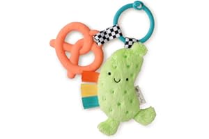 Itzy Ritzy Infant Toy & Teether - Itzy Pal Baby Teething Toy Includes Lovey, Crinkle Sound, Textured Ribbons & Silicone Teeth