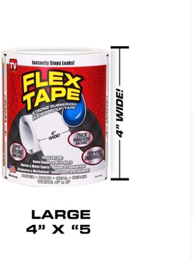 Pro Flex All Weather Patch and Shield Repair Tape,Silicone Waterproof Sealing Tape Bonding Rescue Self Fusing Tape, 154cm Length x 10cm Width (White)