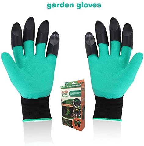 Garden Genie Gloves, Waterproof Genie Gloves with Fingertips Claws on Each Hand, Easy to Dig and Plant for Men and Women and Safe for Pruning (Double)