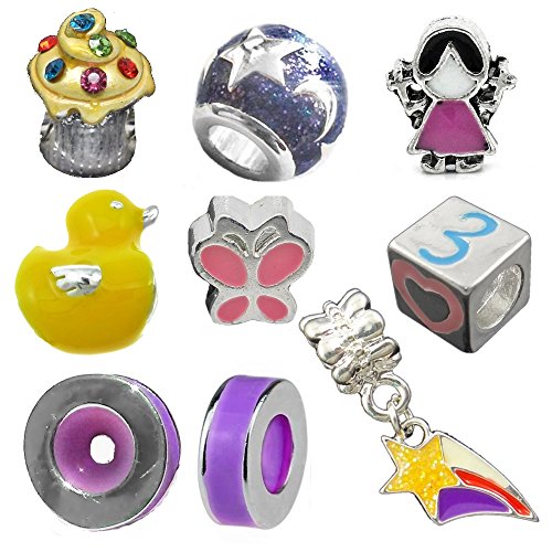 Purple beads and charms for pandora charm bracelets jus…