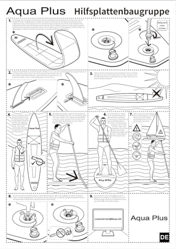 Aqua Plus 15cm Thick Inflatable SUP for All Skill Levels Standing Paddle Board, Paddle, Pump, ISUP Travel Backpack, Leash, Shoulder Strap