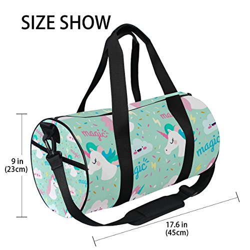 COOSUN White Unicorns Duffle bag Shoulder Handy Sports Gym Bags for Men