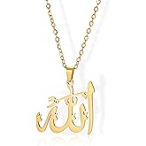 LIKGREAT Allah Necklace for Women Ayatul Kursi Muslim Necklace Allah Pendant Necklace Islamic Muslim Jewelry