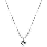 SLUYNZ Solid 925 Sterling Silver CZ Circle Necklace Choker for Women Teens Diamond Pendant Necklace Engagement Wedding Necklace