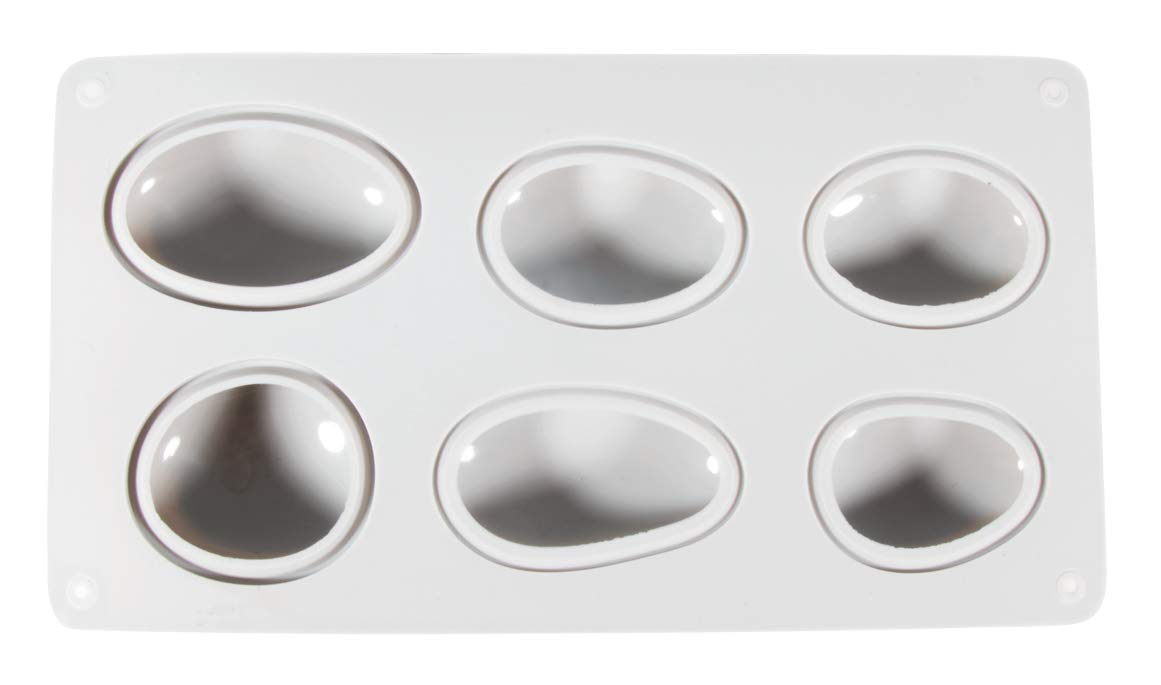 Rayher 36102000 Silicone casting mold stones, 14.5x26 cm, depth 3.5 cm, 6 different stone shapes, mold can be filled with creative concrete, jewelry concrete, Raysin casting powder, soap, wax