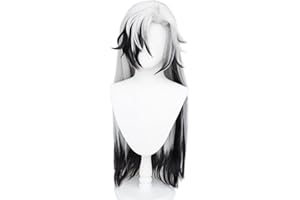 XiongXiongLe Boothill Cosplay Wig Honkai Star Rail Long Straight Silver White Black Roleplay Costume Wigs for Adult Women Cos Anime Game Party Halloween Christmas Comic(Boothill)