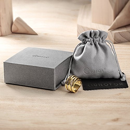 CIUNOFOR 13.7MM Cross Ring for Women Statement Engagement Enhancers Ring Engraving Customized Personalized (B:Cross Gold Rings, 9.5) - Thumbnail 7