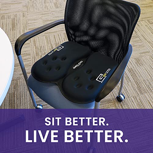 GSeat Ultra Orthopedic Gel and Foam Seat Cushion (Black) for Coccyx