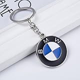 Auto Mobile Addons Fashion Silver Metal Chrome Finish Car Logo Emblem Keychain for Key Rings, Lanyards, Backpacks (BMW)