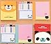 ONOR-Tech 2 x Lovely Cute Rabbit Cartoon 6 Fold N Times Note Bookmarker Sticky Notes Memo Note for Women, Girl as a Gift