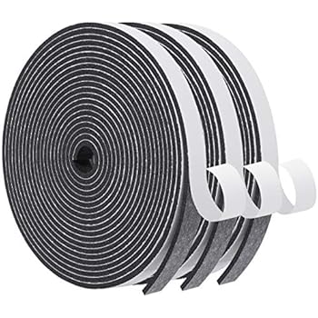 Foam Seal Tape-3 Rolls, 1/2 Inch Wide X 1/8 Inch Thick High Density Foam Strip Self Adhesive Neoprene Rubber Door Weather Stripping Insulation Foam Window Seal Total 50 Feet Long (16.5ft x 3 Rolls)